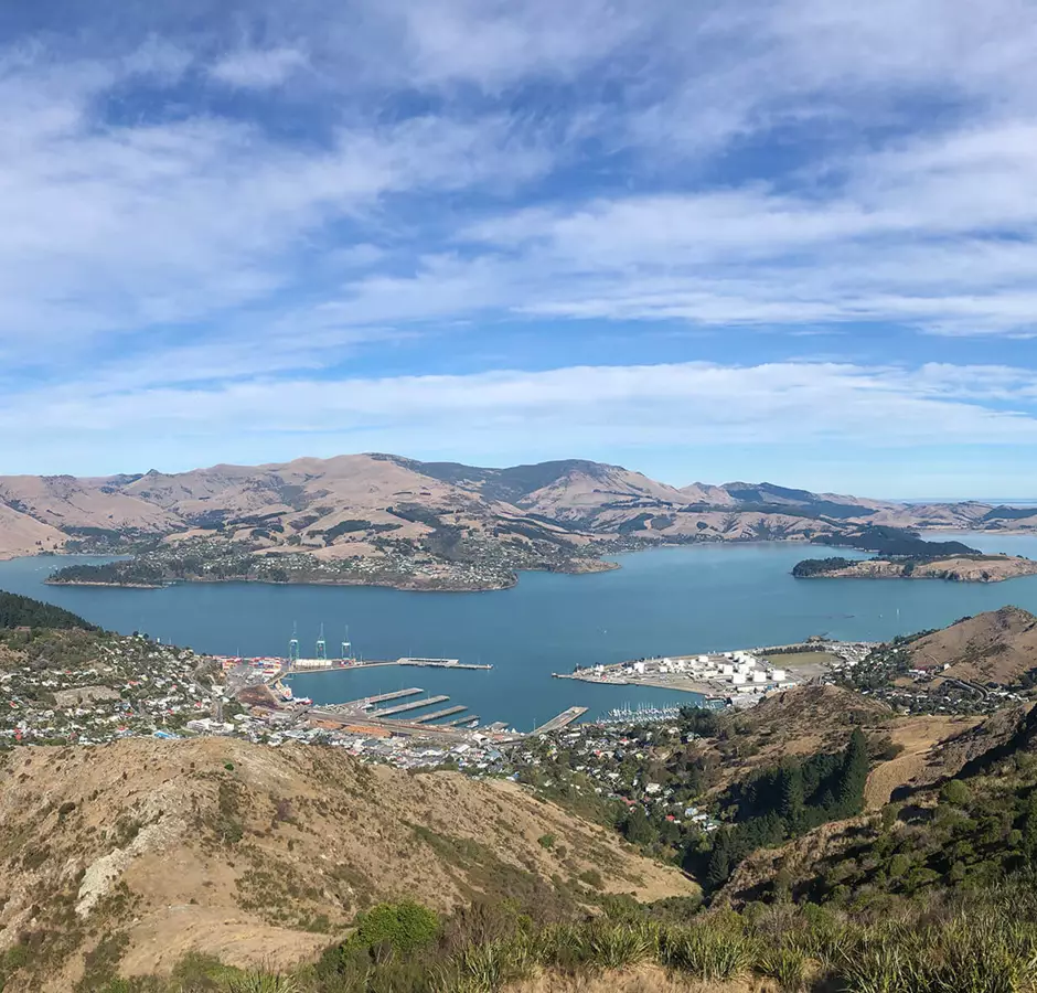 Lyttelton Harbour From Summit Road In Day